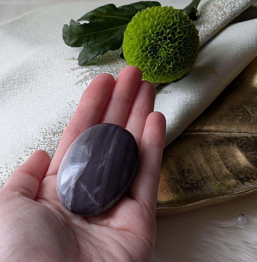 希少品　濃紫　♡ヒヤシンスジャスパー♡　ルース　パーム　天然石