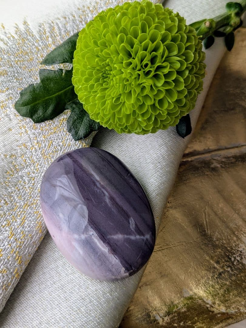 希少品　濃紫　♡ヒヤシンスジャスパー♡　ルース　パーム　天然石