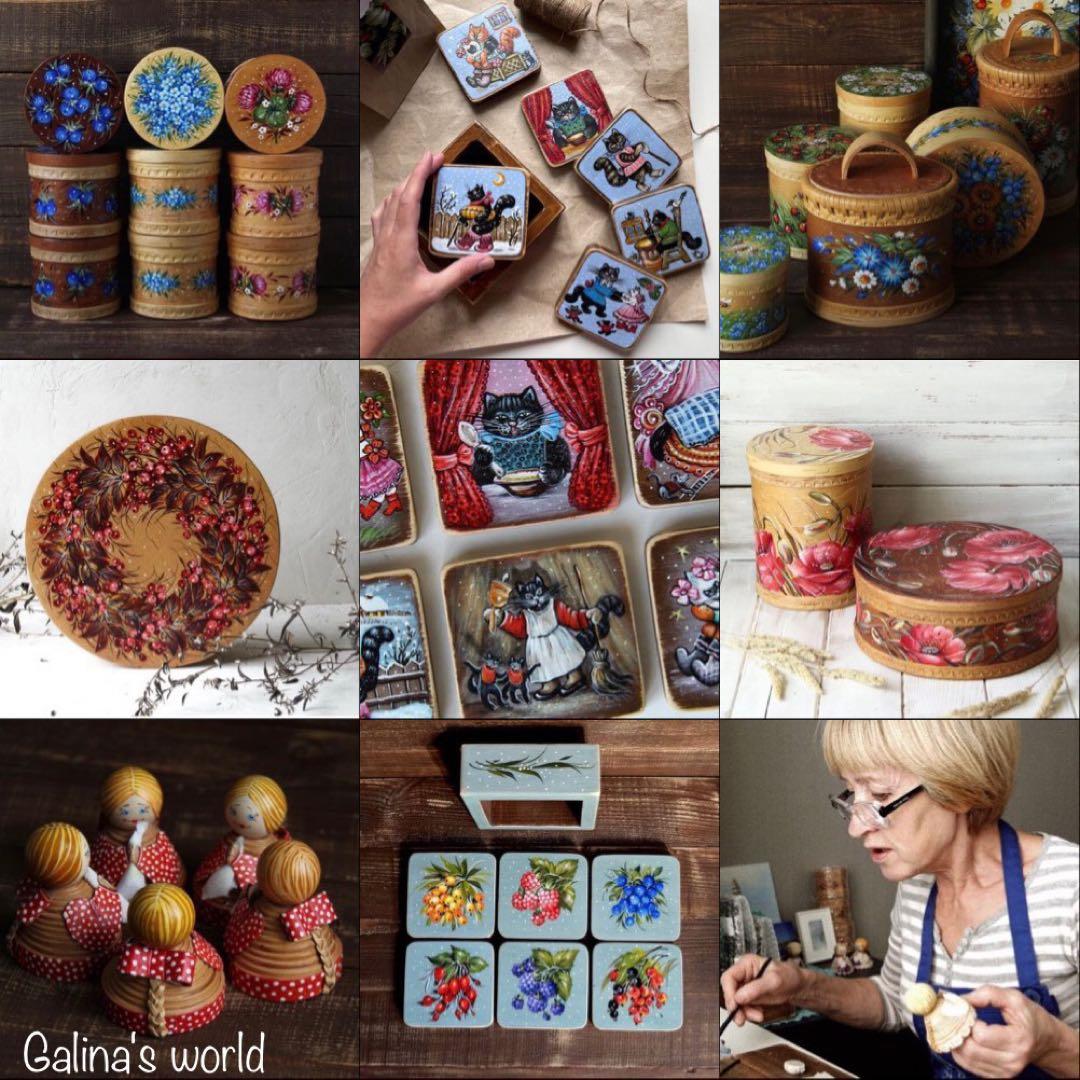 秋の感謝セール♪ロシア雑貨『霧の中のハリネズミ』飾り皿木製トレー マトリョーシカ