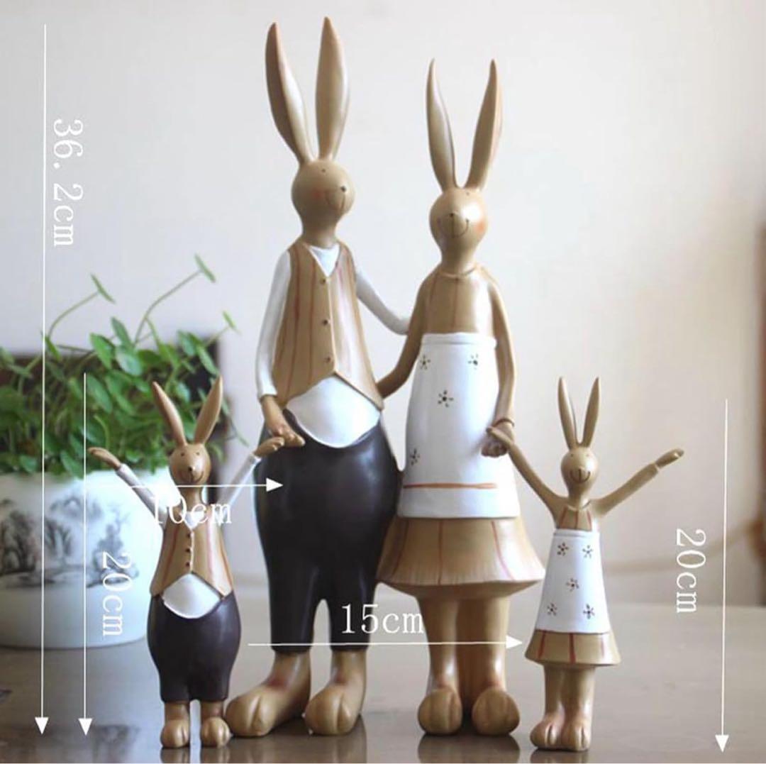 うさぎの家族　置き物　飾り