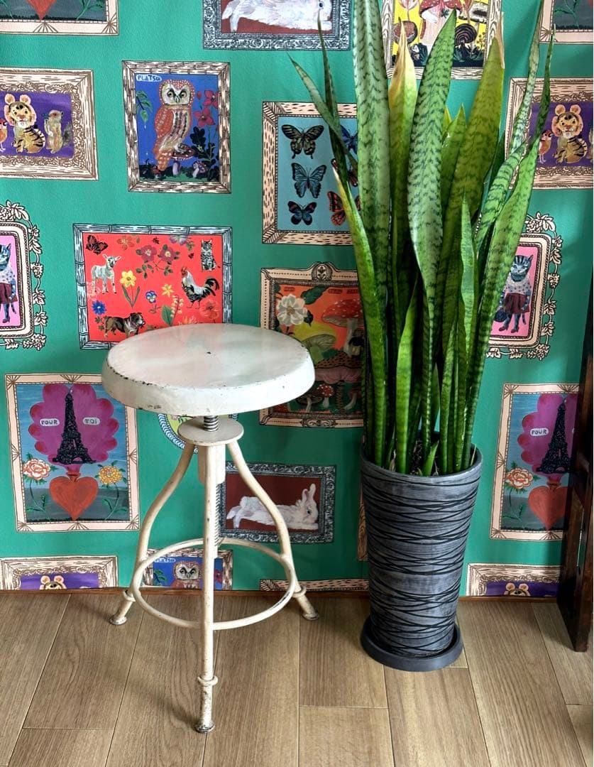 フランス製　昇降スチールチェア　アイアンスツール　インダストリアル　アンティーク