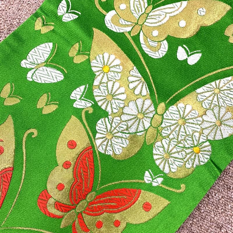 409ag40□七五三 七歳 女児 着物&袋帯 金彩 毬 花文□美品