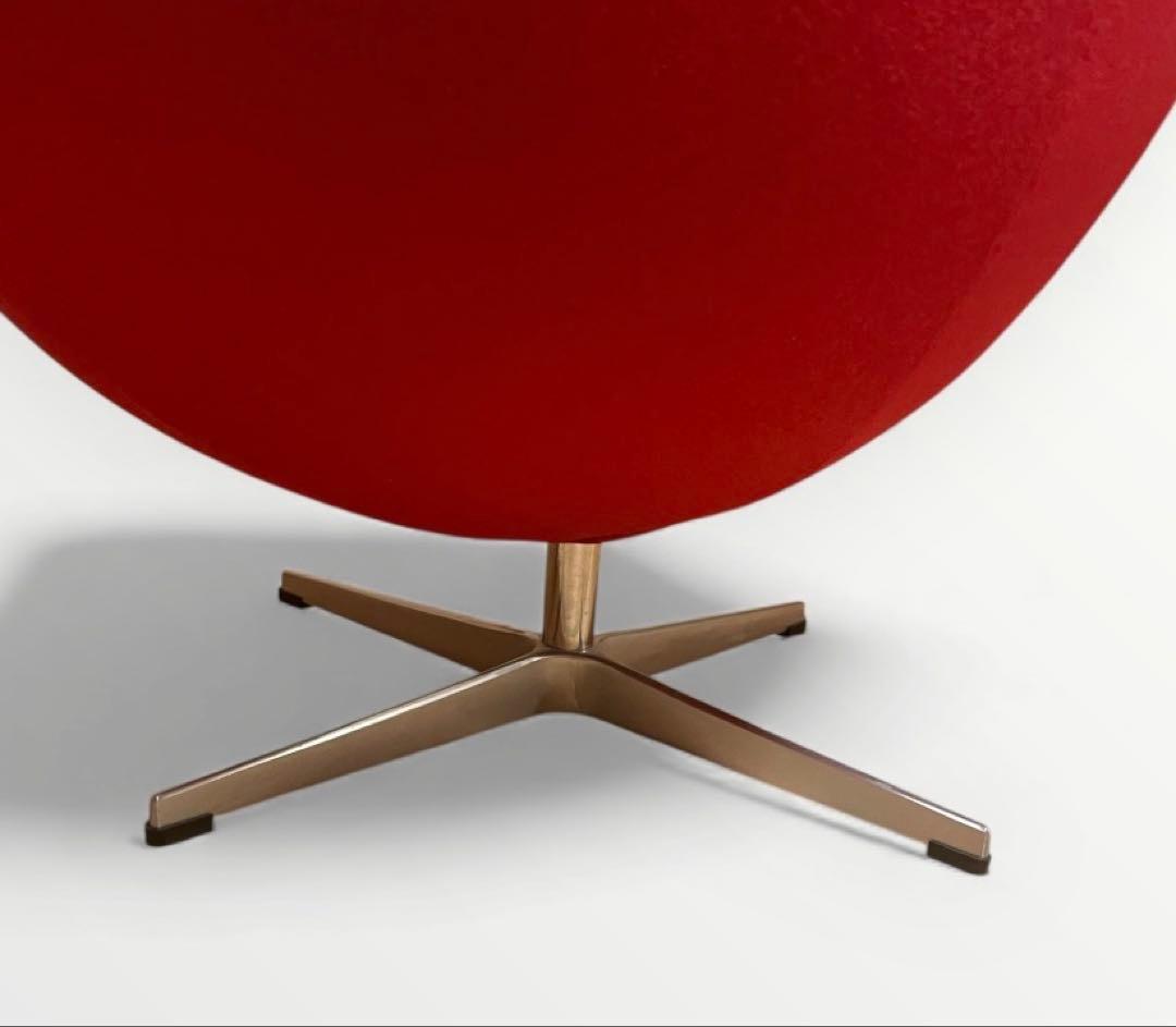 ●名作チェア Egg chair エッグチェア オットマン レッド●