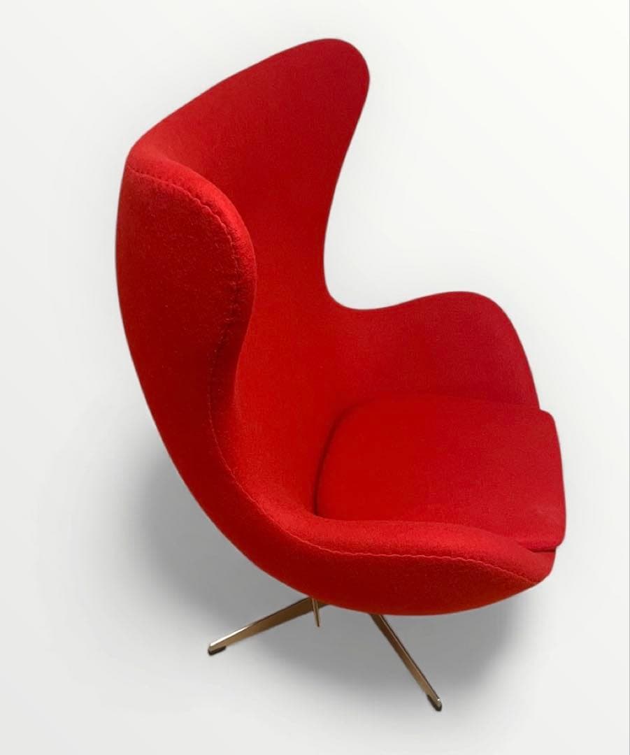 ●名作チェア Egg chair エッグチェア オットマン レッド●