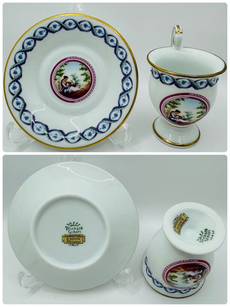 希少 リチャードジノリ メダイオン アンピール 5客 カップ&ソーサー