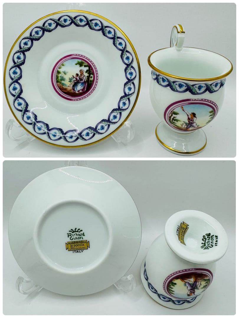 希少 リチャードジノリ メダイオン アンピール 5客 カップ&ソーサー