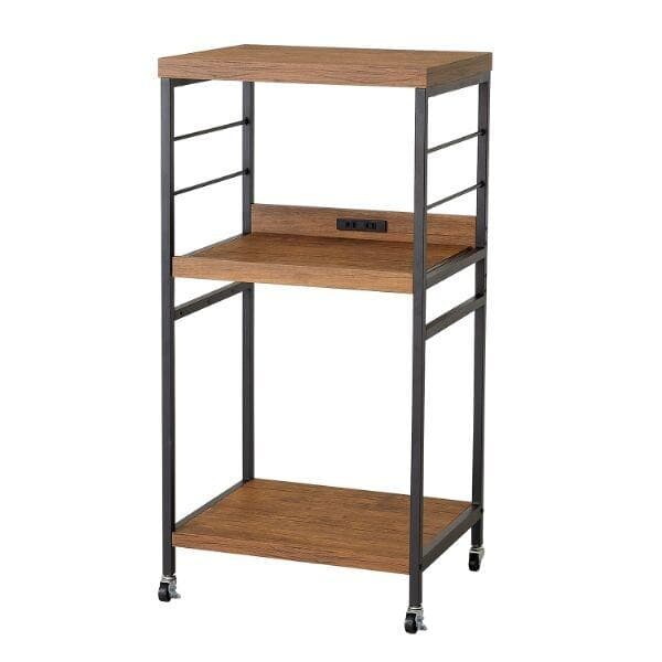 アート　レンジワゴン　コンセント付き　レンジ台　ラック　キャスター付き