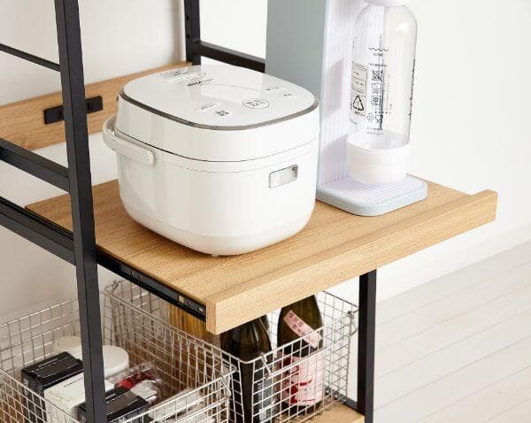 アート　レンジワゴン　コンセント付き　レンジ台　ラック　キャスター付き