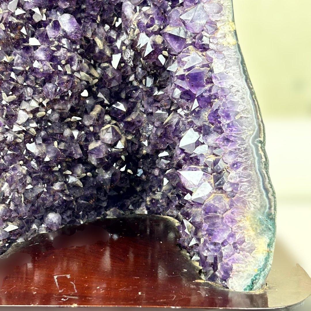 アメジスト　原石　巨大13.7㎏　パワーストーン　ドーム？　ジオード？　台座付き