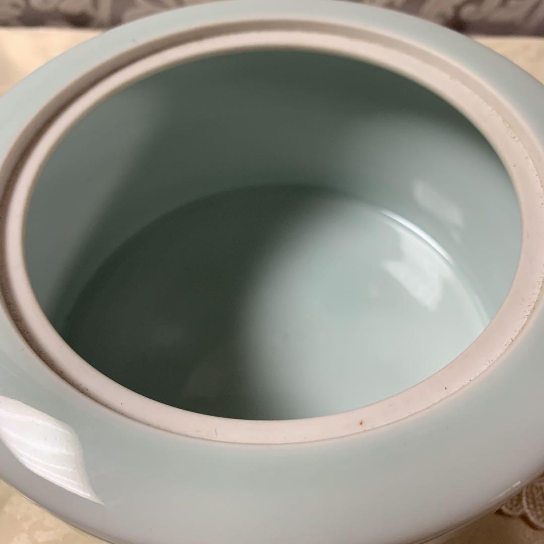 青白磁　香炉　美品　秀作　作家物　手造り