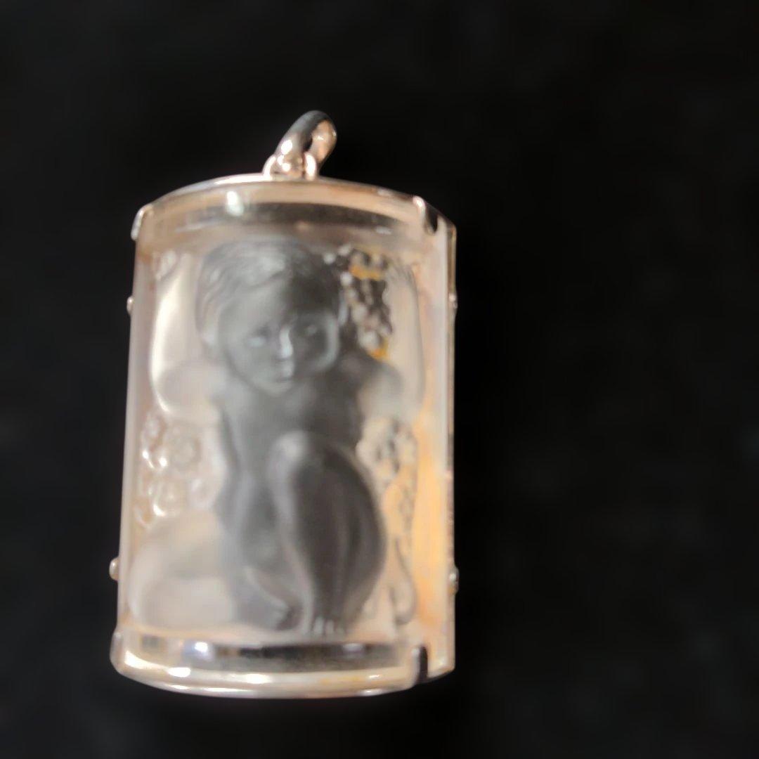 LALIQUE ネックレストップ 水の精　クリスタル、シルバーカラー