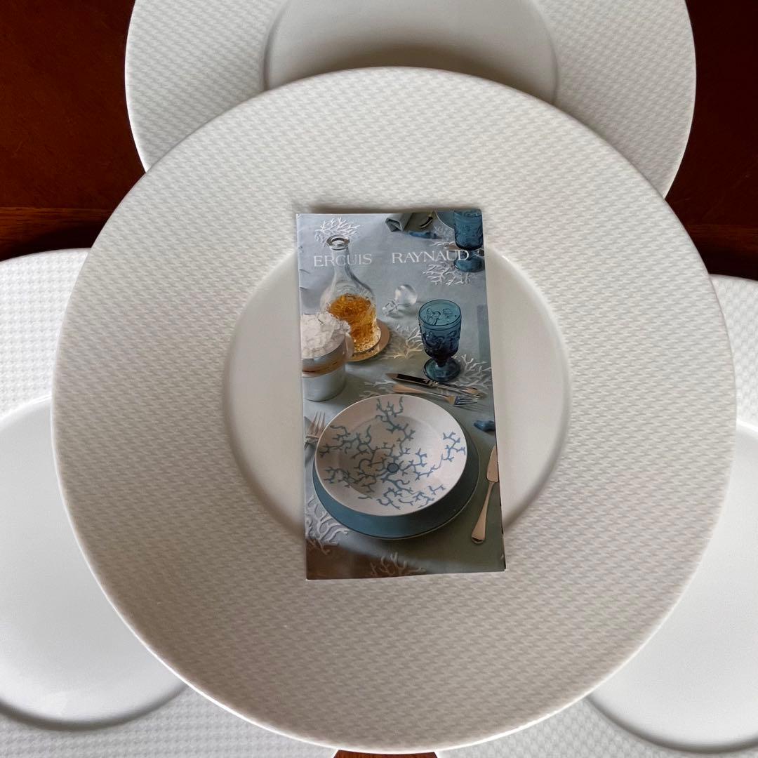 【未使用美品】レイノー★チェック★ディナー皿　4枚