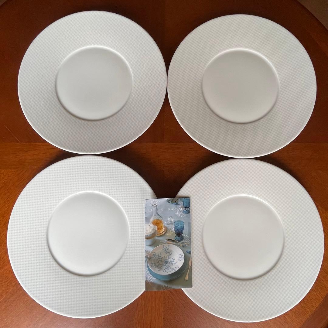 【未使用美品】レイノー★チェック★ディナー皿　4枚