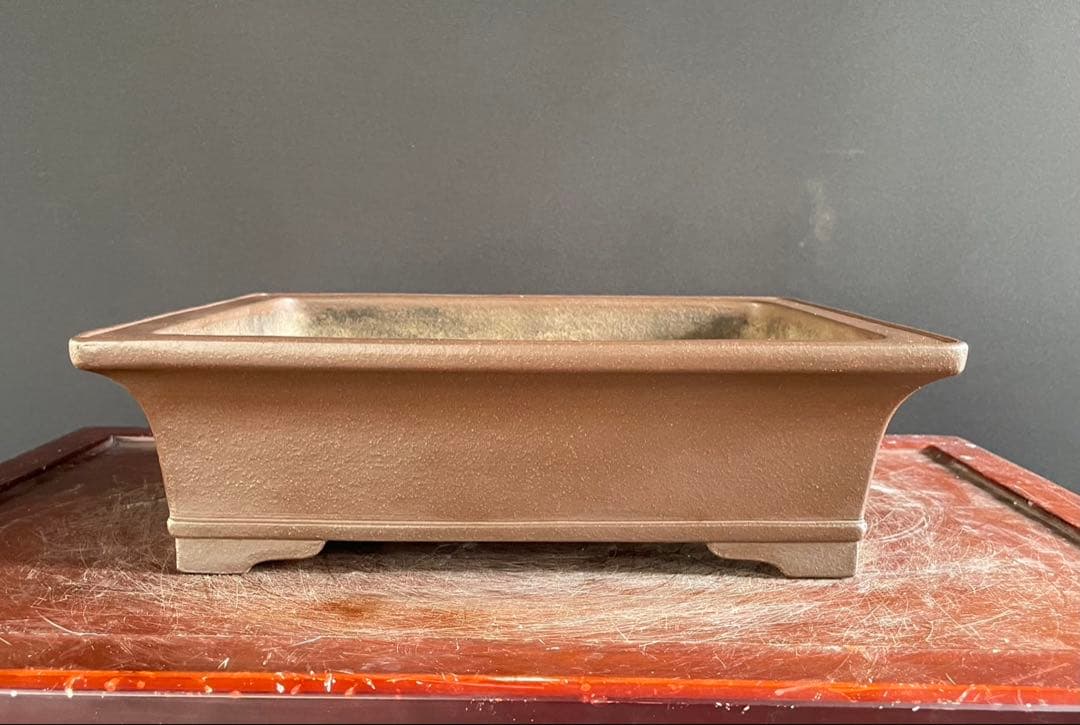 白木盆栽園　山秋　松泉　盆栽鉢　横35センチ　鉢和鉢盆栽趣味陶器盆器植木鉢