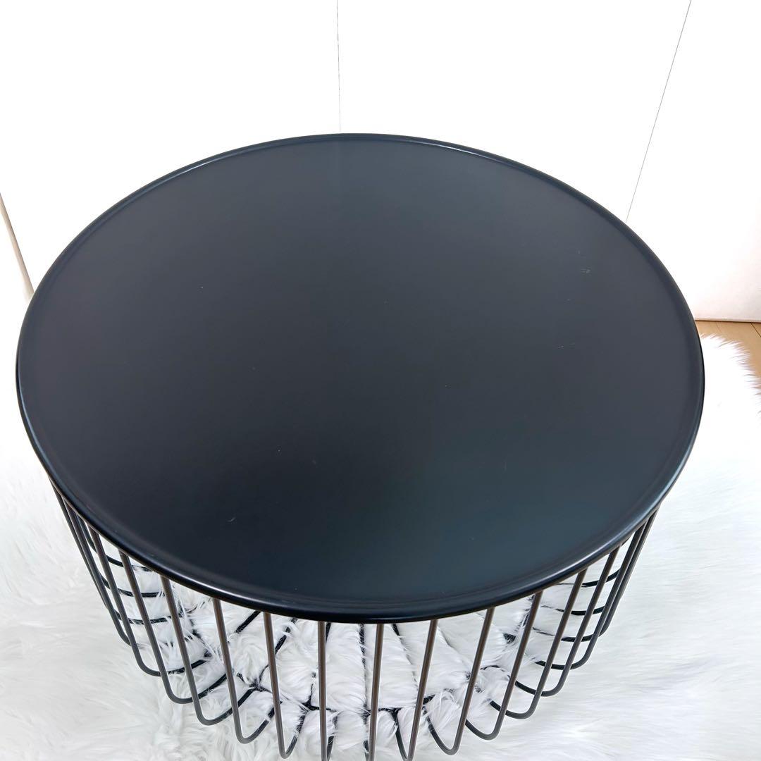 コーヒーテーブル　オールアイアン　丸型　ブラック　カウチテーブル　アンティーク