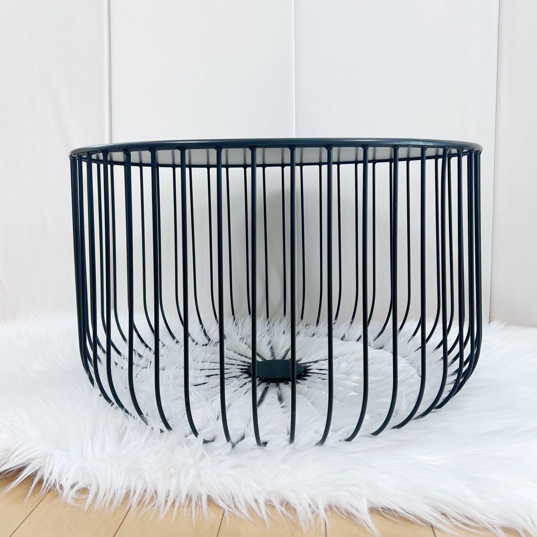 コーヒーテーブル　オールアイアン　丸型　ブラック　カウチテーブル　アンティーク