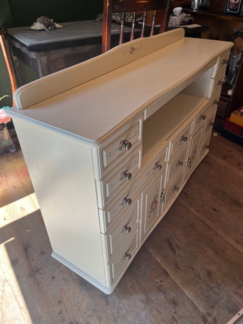 ロココ調 白家具 インテリア アンティーク 薔薇 ローズ チェスト 姫系