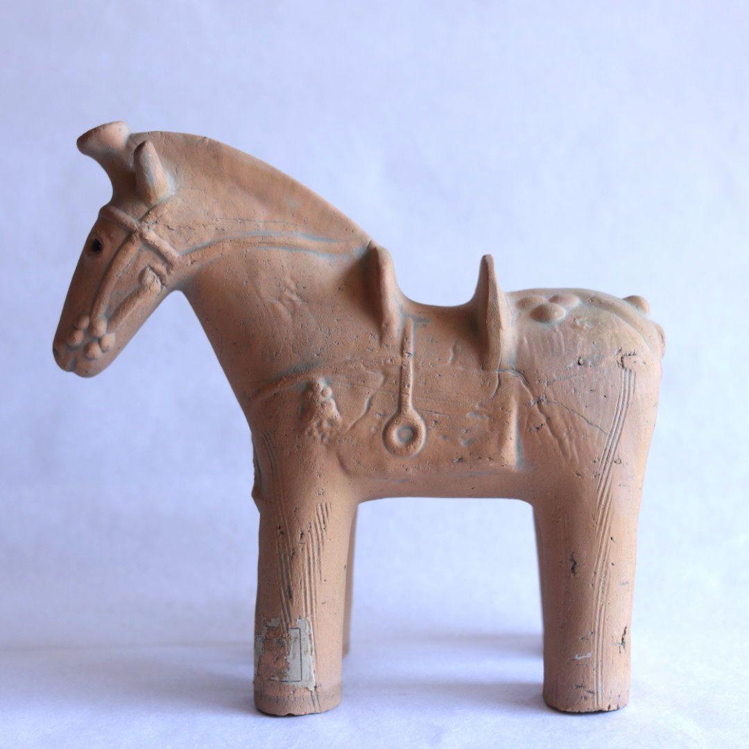 埴輪 馬 教材 レプリカ 片耳欠け有 はにわ 陶器 土器 歴史学習 午 干支