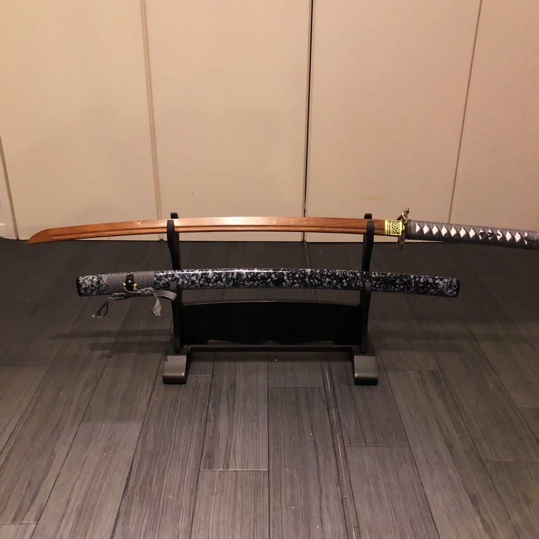 希少品 高級模造刀 ローズウッド 木刀 鞘付き木刀 拵え 高級居合刀