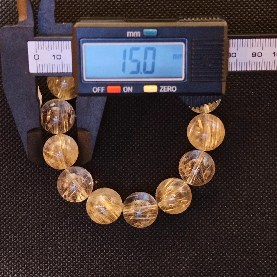 ゴールドルチル シルバールチル ブレスレット【15mm】