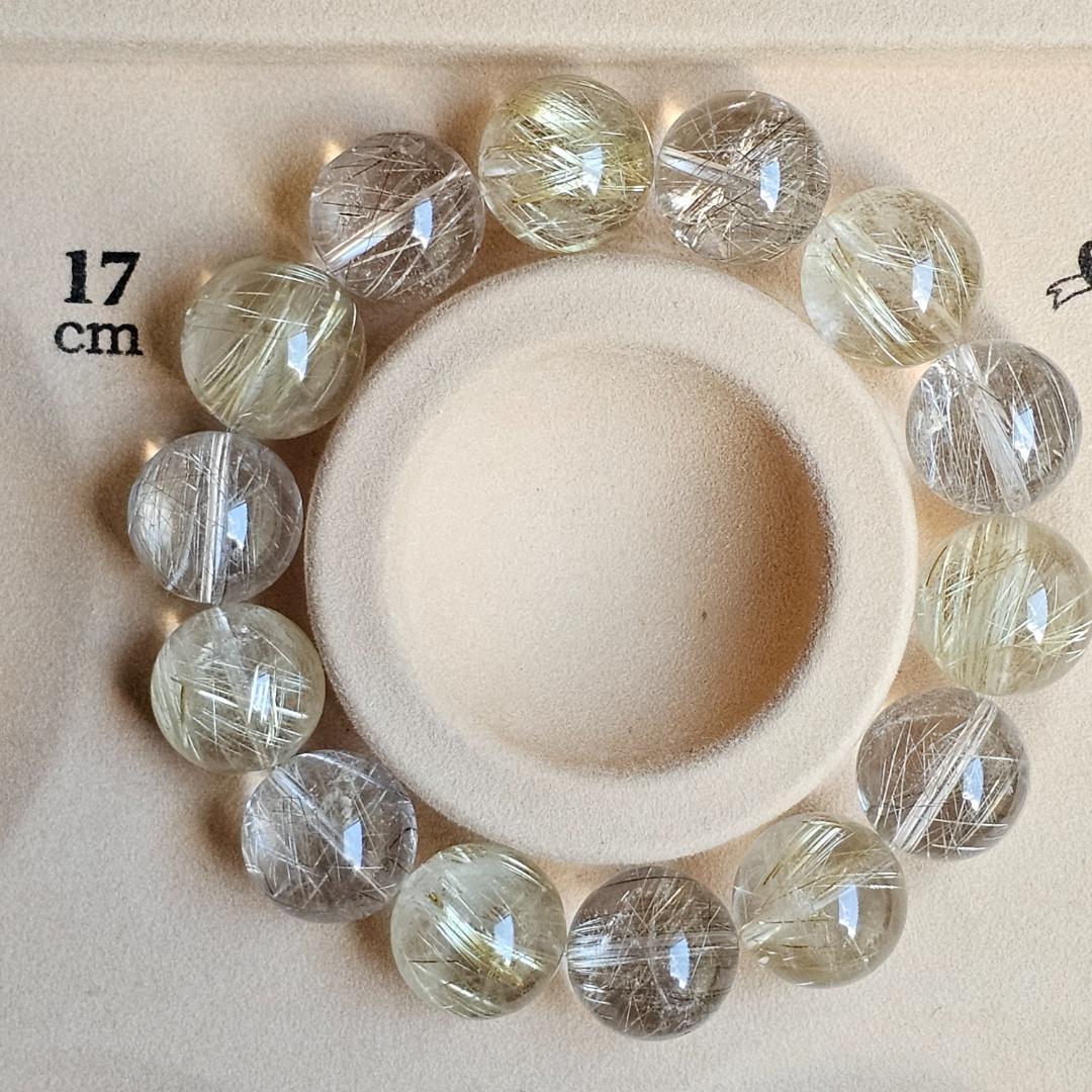 ゴールドルチル シルバールチル ブレスレット【15mm】