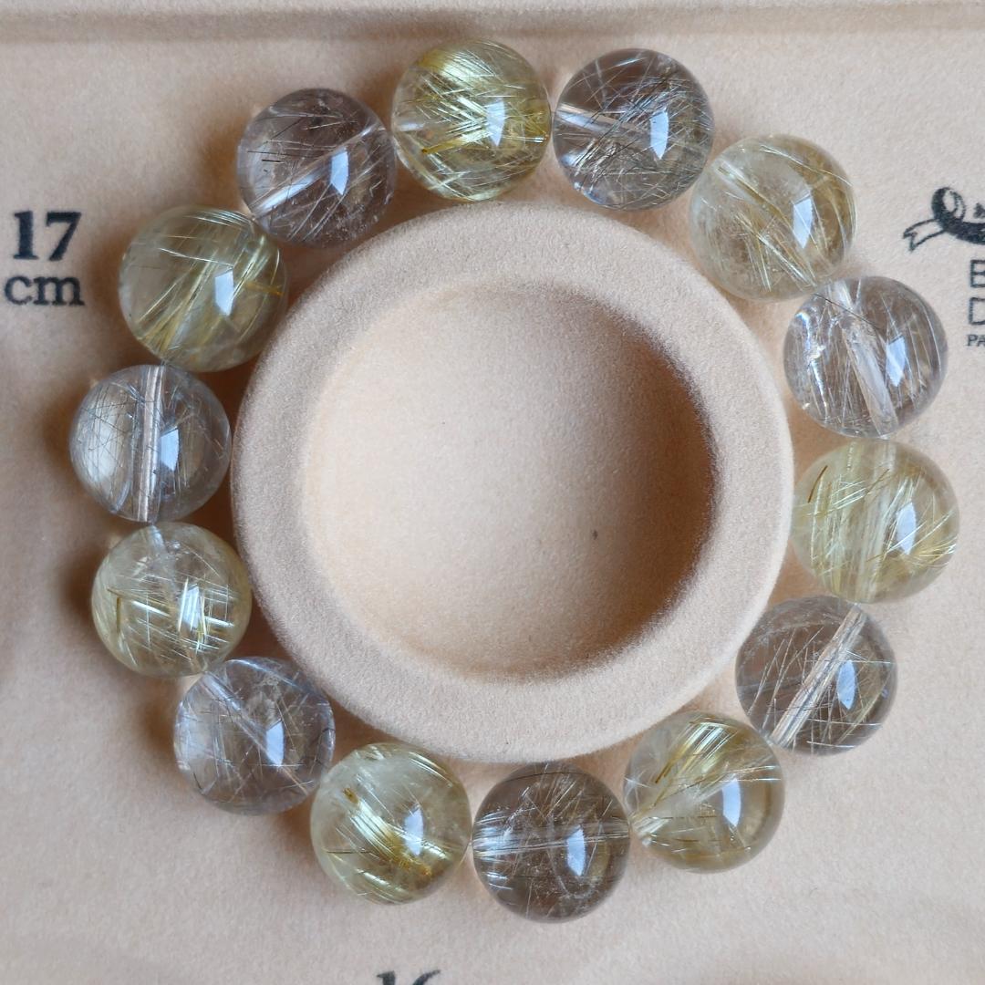 ゴールドルチル シルバールチル ブレスレット【15mm】