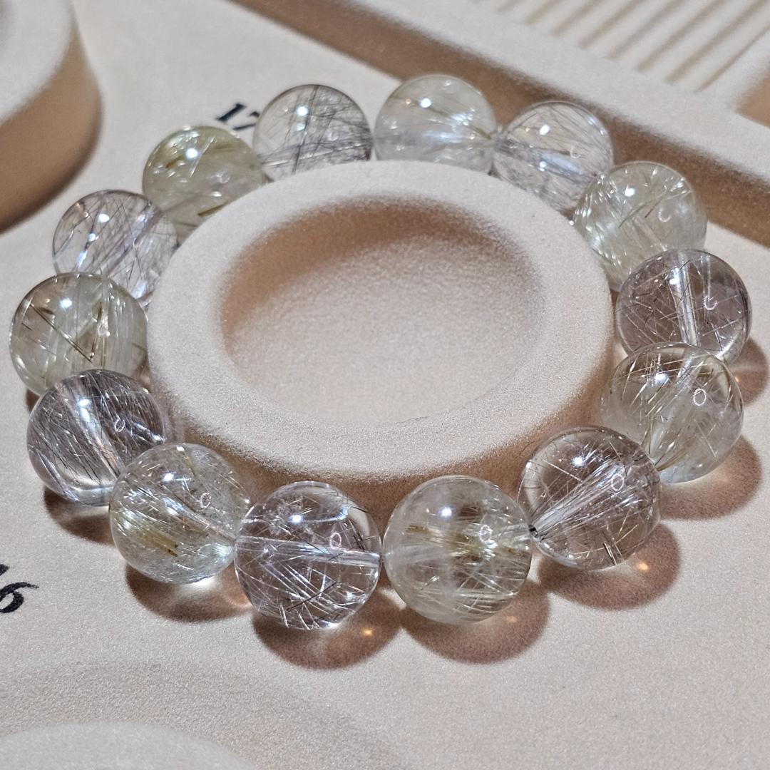 ゴールドルチル シルバールチル ブレスレット【15mm】