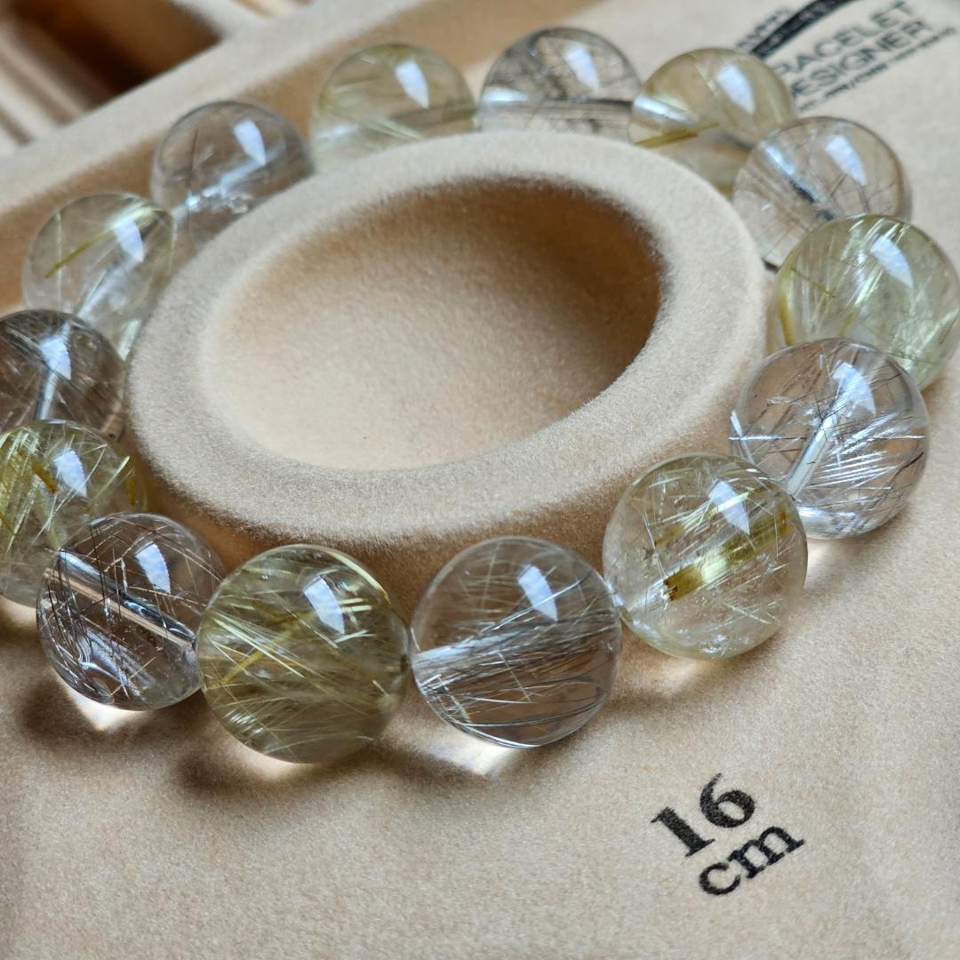 ゴールドルチル シルバールチル ブレスレット【15mm】