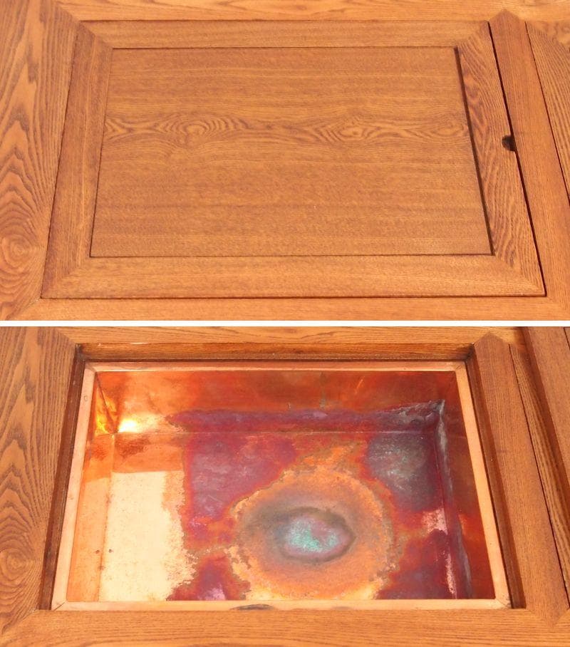 【美品】関西火鉢 囲炉裏テーブル 欅(ケヤキ) 無垢 燗銅壺 他付属品多数 家具