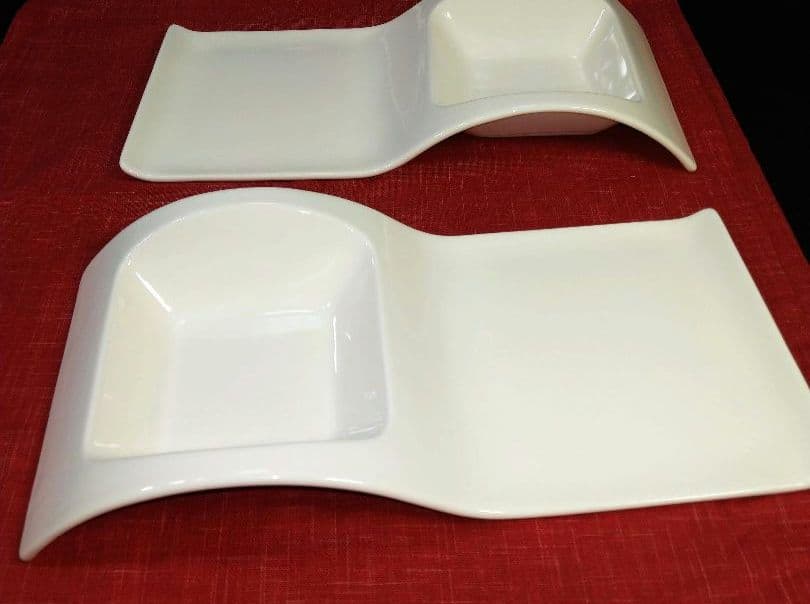 ♥素敵な豪華演出♥高級ホテル風・ウエーブ長皿 有田焼・峯山皿♥