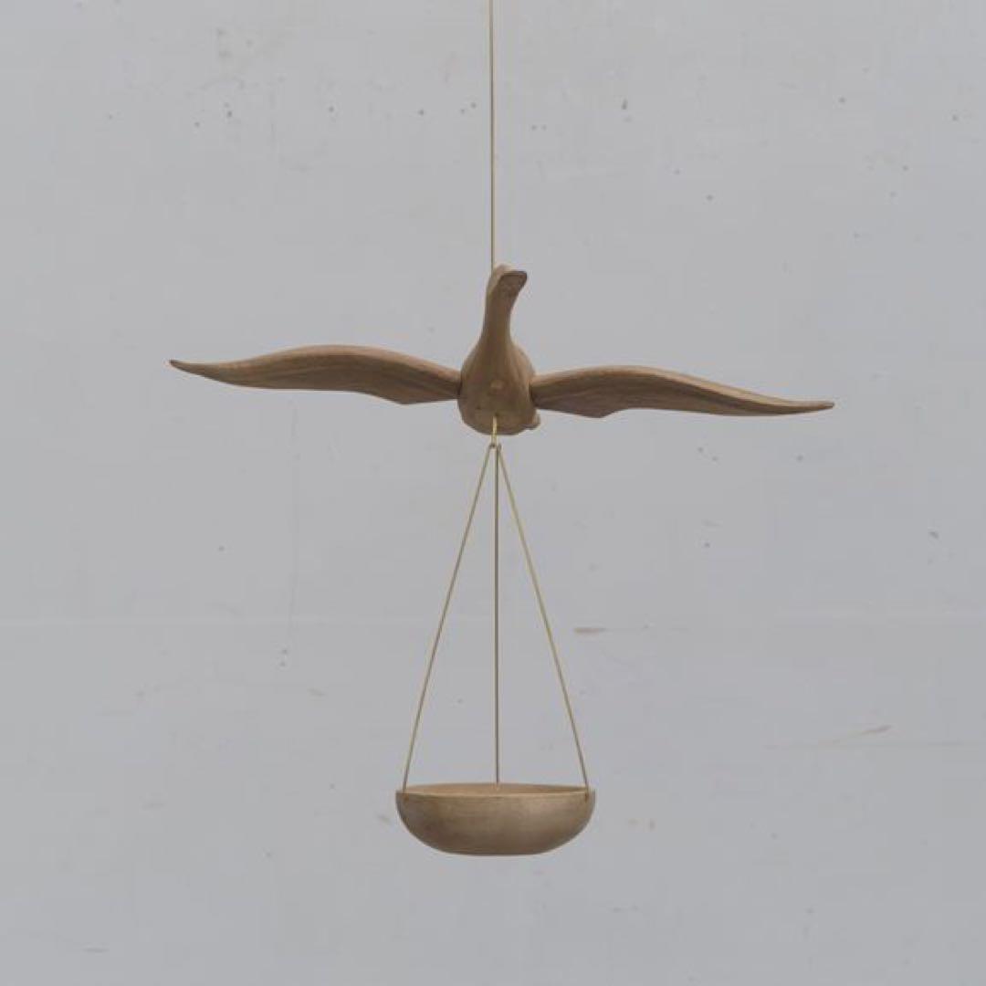 木製 鳥型モビール