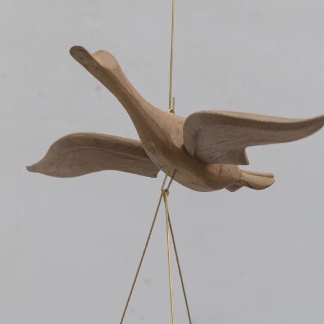 木製 鳥型モビール