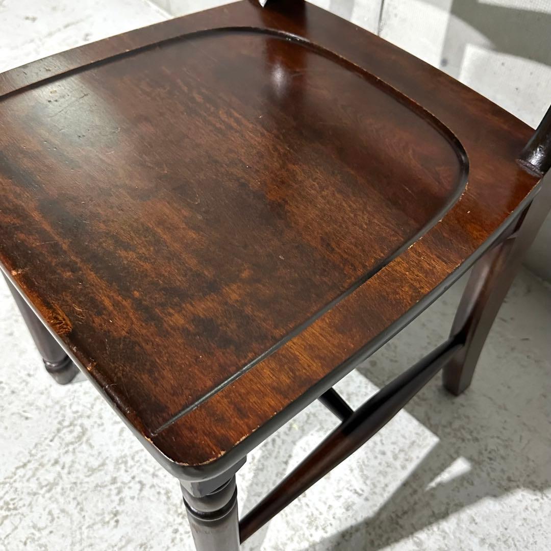 ✦80年代✦北海道民芸家具 板座チェア 無垢材 ダイニングチェア 昭和