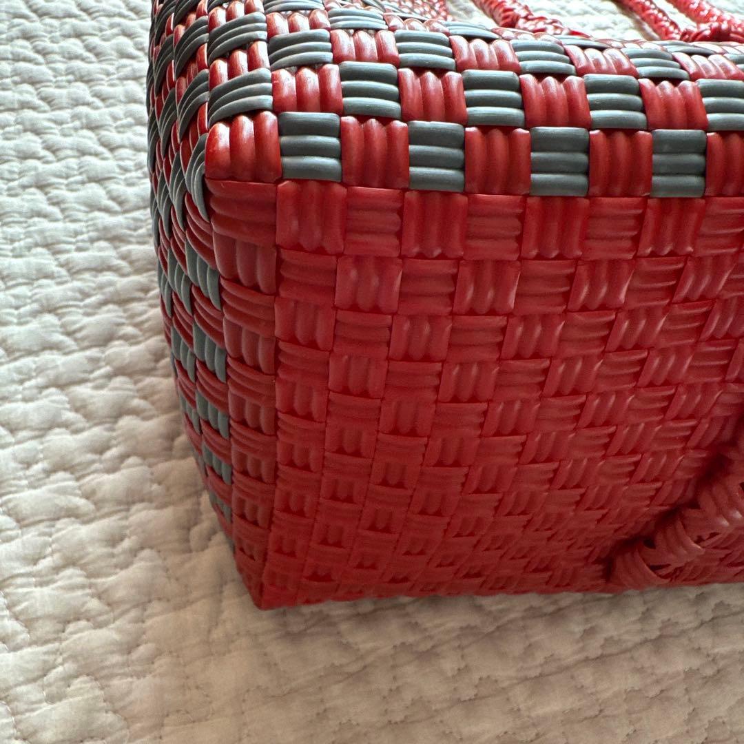 かごバッグ MEKEARISA Boston gingham Coffee Cherry