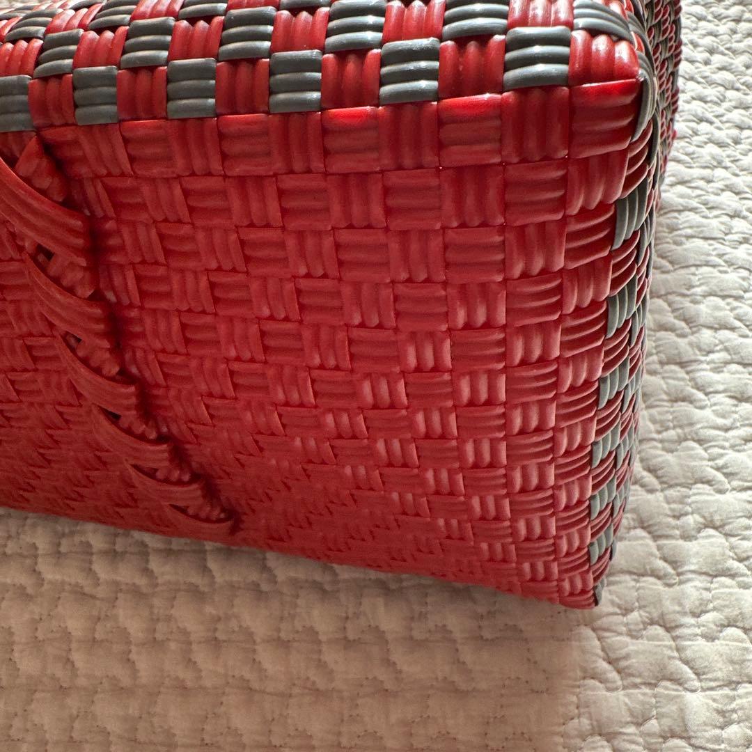 かごバッグ MEKEARISA Boston gingham Coffee Cherry