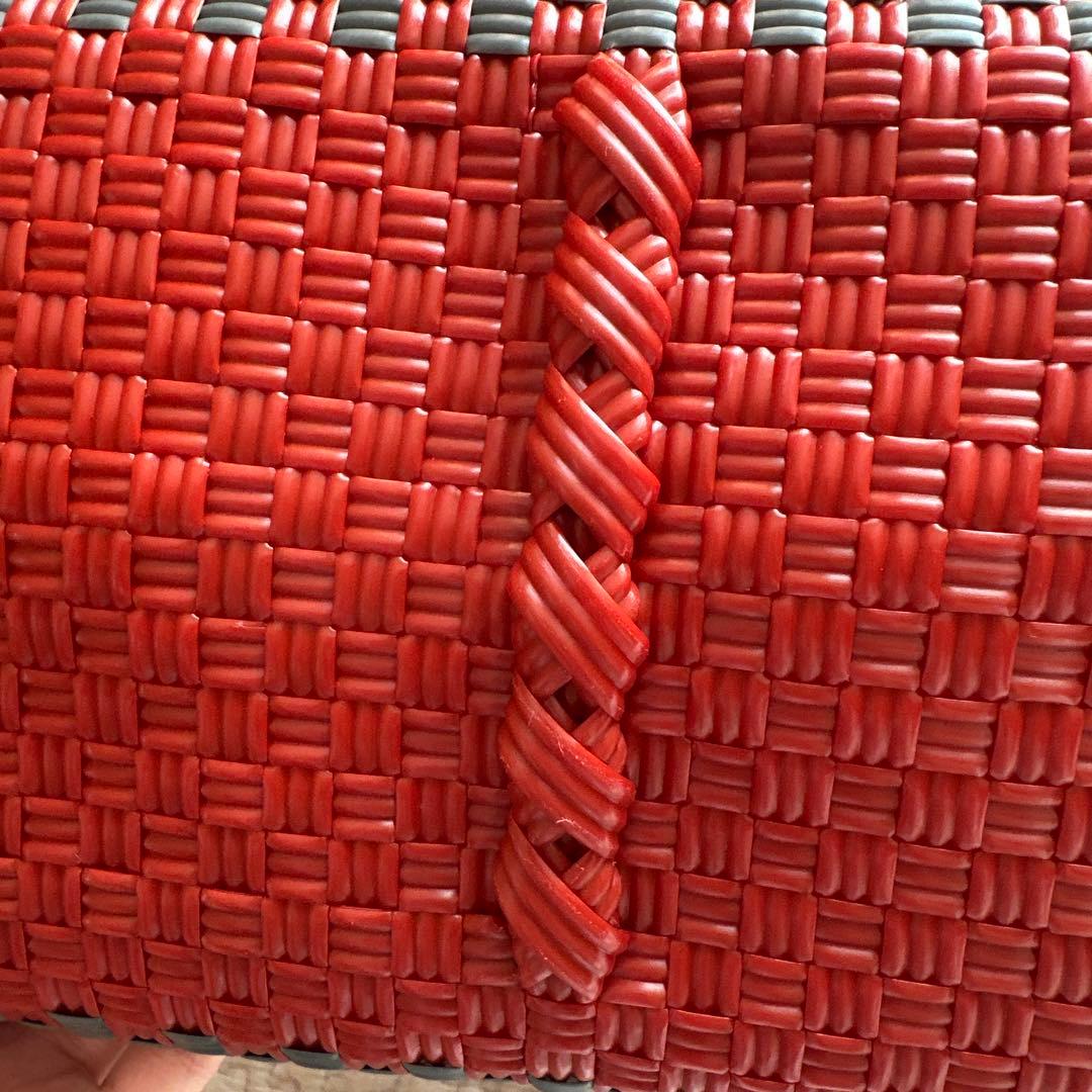 かごバッグ MEKEARISA Boston gingham Coffee Cherry