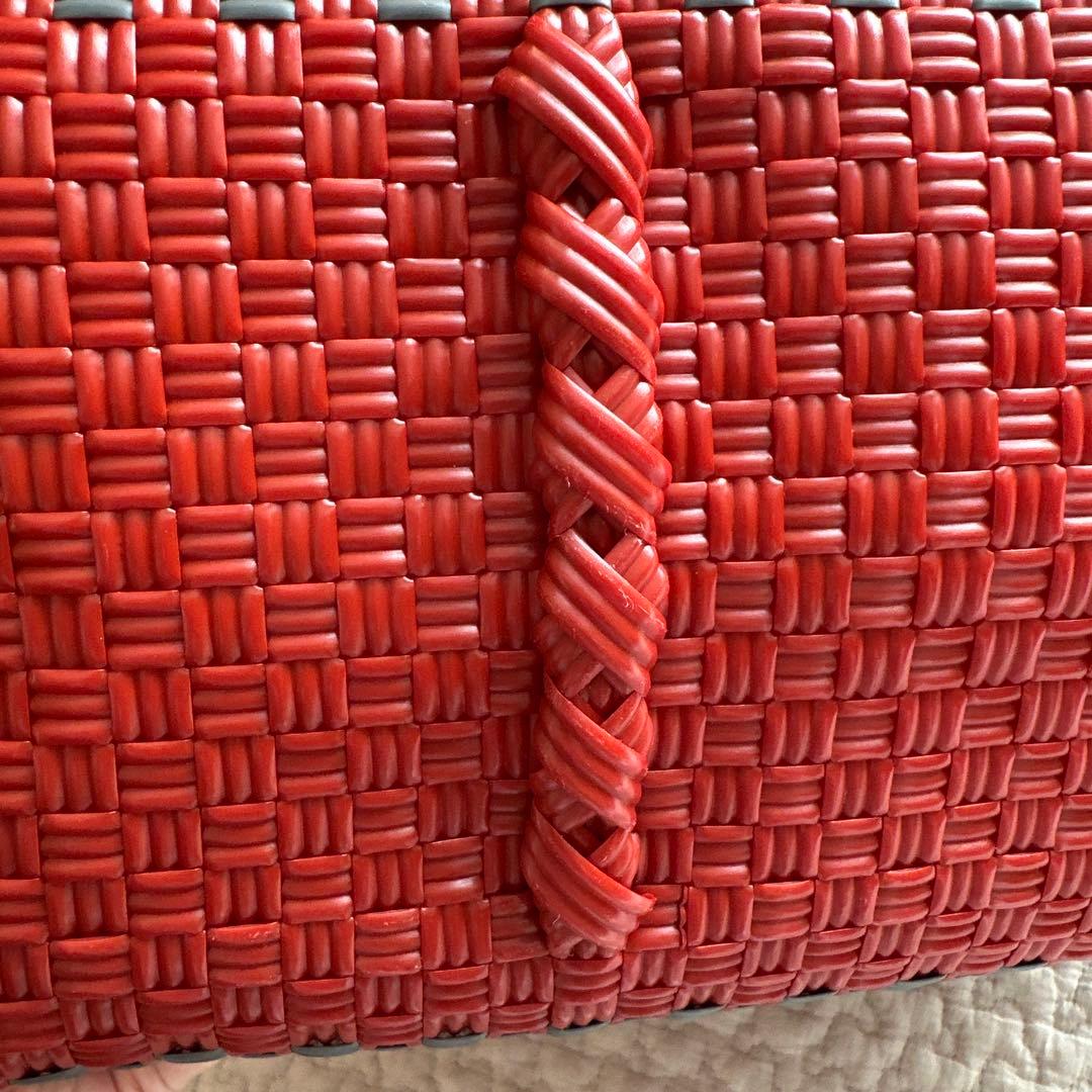 かごバッグ MEKEARISA Boston gingham Coffee Cherry