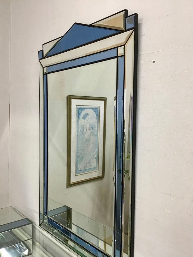 管987☆ベルギー製☆DEKNUDT☆デクヌートミラー☆ガラスコンソールテーブル