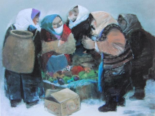 原義行、商談、希少な画集より、新品高級額・額装付、状態良好