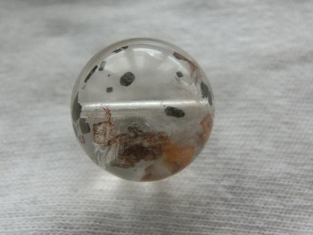 【パイライトインクォーツ】 ライモナイトインクォーツ ビーズ18.5mm