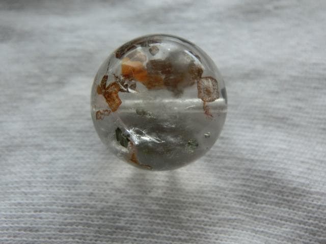 【パイライトインクォーツ】 ライモナイトインクォーツ ビーズ18.5mm