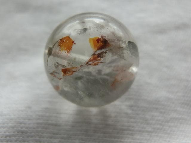 【パイライトインクォーツ】 ライモナイトインクォーツ ビーズ18.5mm