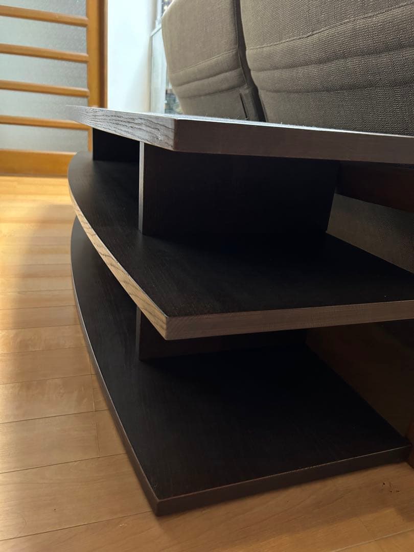 ダークブラウン 木製 テレビボード 3段