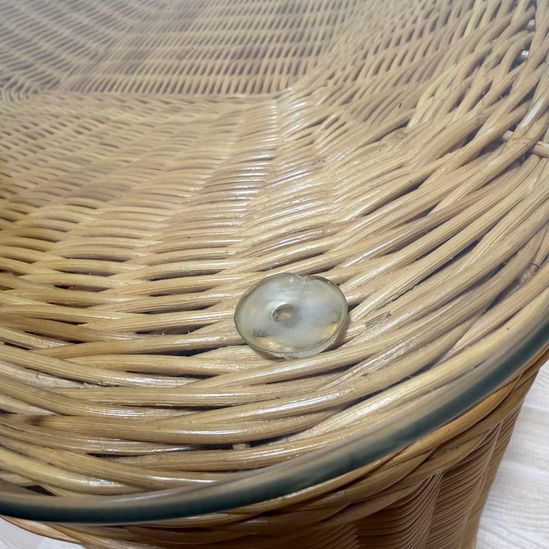 ラタン ガラステーブル 籐 ローテーブル