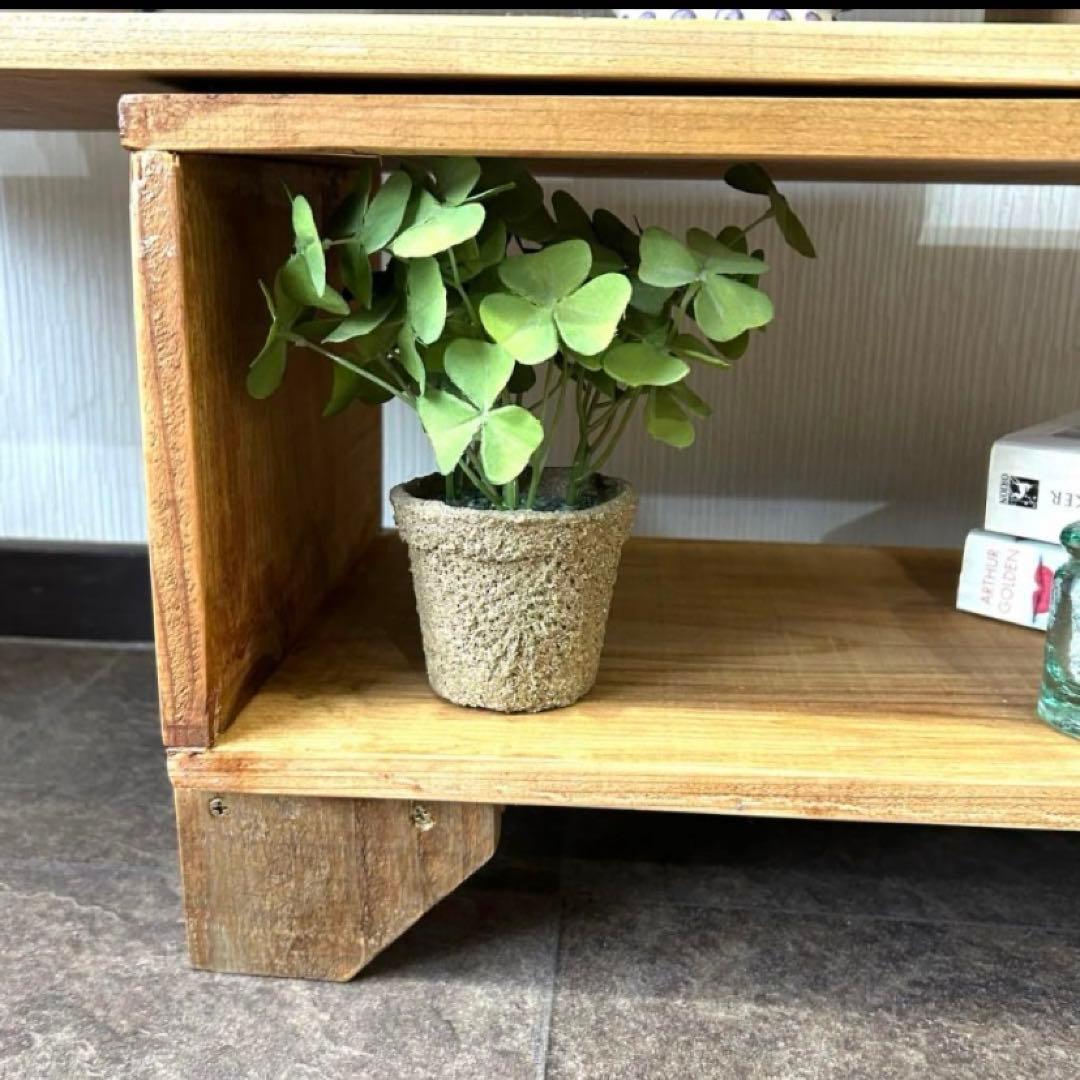 3段オープンシェルフ　飾り棚　ディスプレイラック　杉材　木製ラック