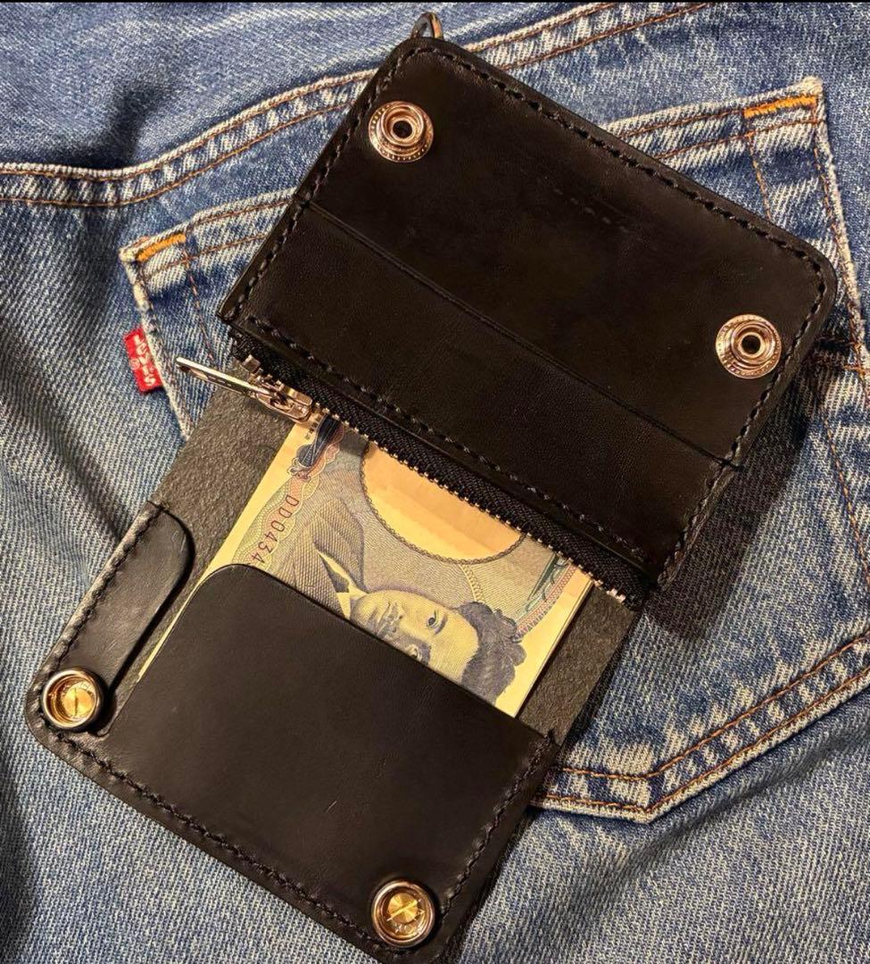 トラッカーウォレット　ショートサイズ　イタリアンレザー　ブルガロ