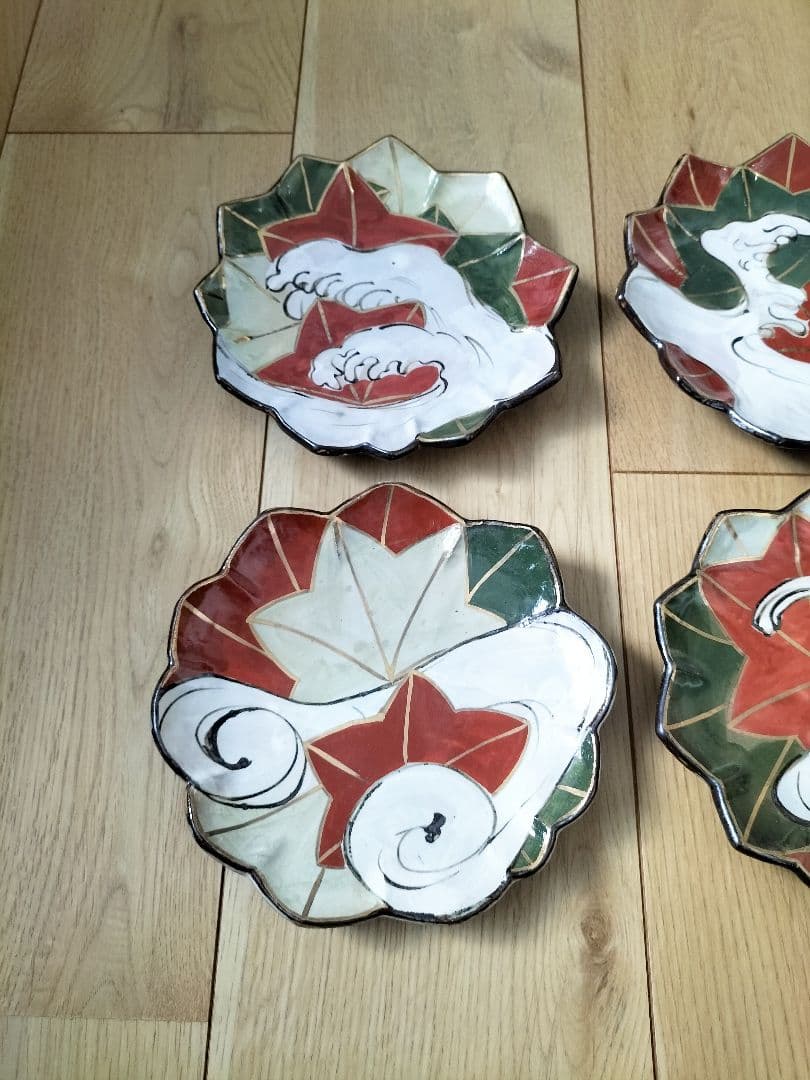 京焼 清水焼 乾山写し竜田川図向付 6枚セット 新品未使用