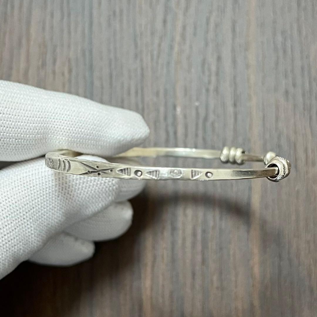 【新品・未使用】バングル　カレンシルバー　純銀97％　カレン族