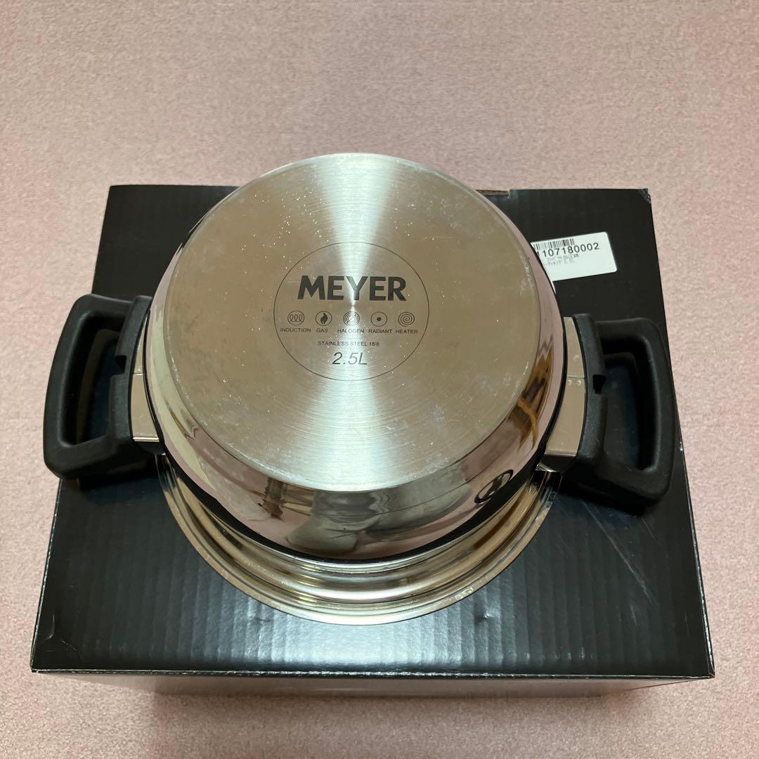 【美品】MEYER マイヤー 圧力鍋 幅18cm 2.5L 黒　説明書つき