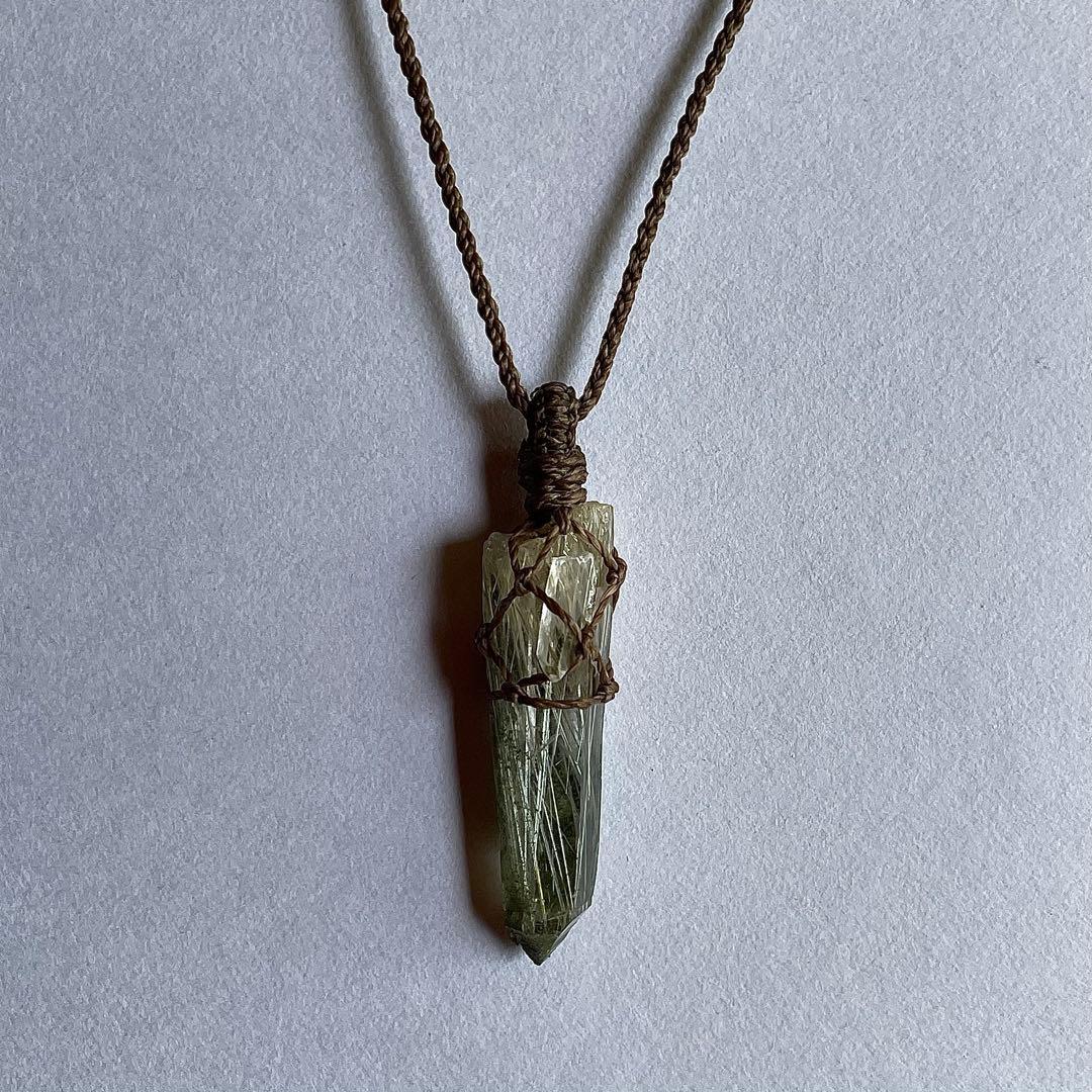 ヒマラヤ水晶 ガネッシュヒマール ルチルクォーツ ＊ マクラメペンダント 36